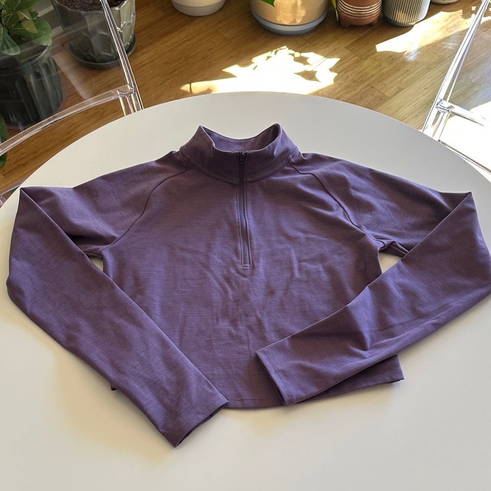Zella Lavender Quarter-Zip Long Sleeve Top